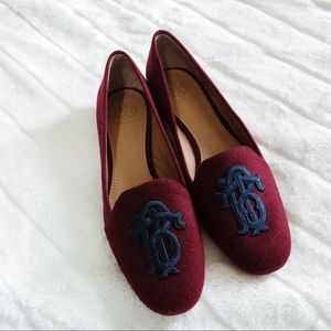 NEW Tory Burch Antonia Loafer Felt Monogram Flats